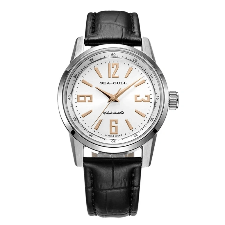 Sea-Gull,Basic 40mm,40mm,Stainless Steel,White,Automatic,Glass,Round,D819,D819.437