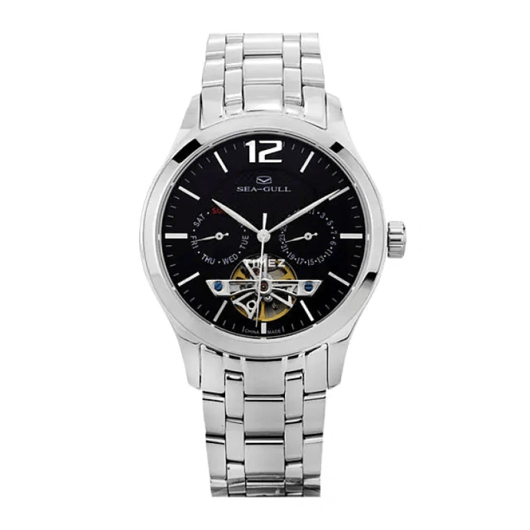Sea-Gull,Multifunction 39mm,39mm,Stainless Steel,Black,Automatic,Date,Day,816,816.427