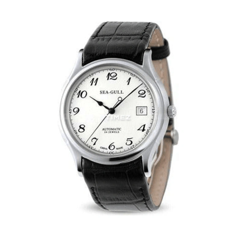 Sea-Gull,Slim 39mm,39mm,Stainless Steel,White,Automatic,Day,Sapphire,Crystal Glass,819,819.332 ARABIC