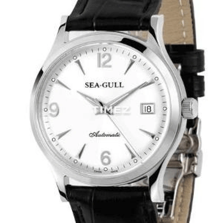 Sea-Gull,Basic 38mm,38mm,Stainless Steel,White,Automatic,Day,Sapphire,M198S LEATHER,M198S LEATHER-02