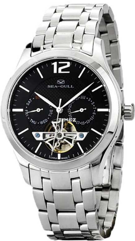 Sea-Gull,Multifunction 39mm,39mm,Stainless Steel,Black,Automatic,Date,Day,816,816.427