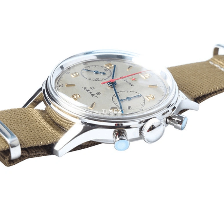 Sea-Gull,Commemorate 37mm,37mm,Stainless Steel,Cream,Automatic,Chronograph,Acrylic,FKJB