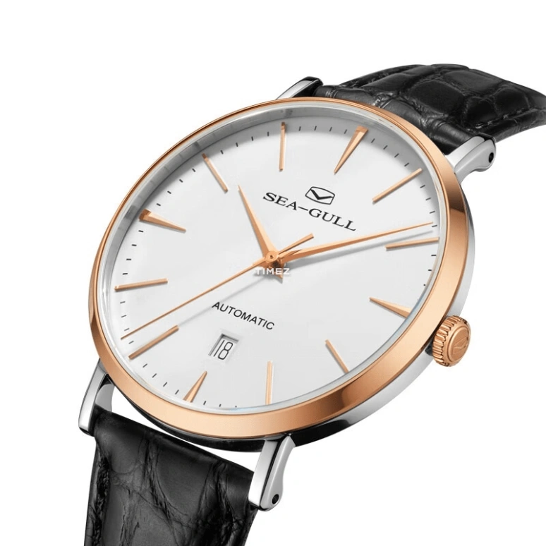 Sea-Gull,Basic 40mm,40mm,Stainless Steel,White,Automatic,Day,Sapphire,Crystal Glass,218,218.12.1002G