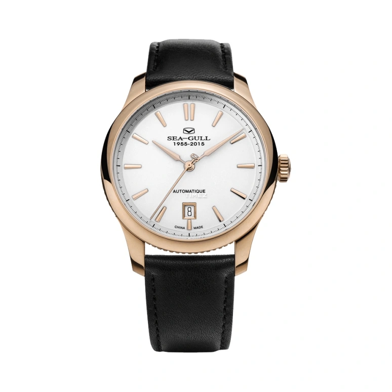 Sea-Gull,Designer 40mm,40mm,Stainless Steel,Rose Gold,White,Automatic,Day,Sapphire,519,519.415