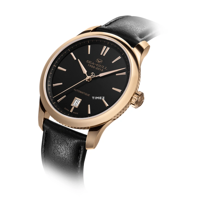 Sea-Gull,Business 40mm,40mm,Stainless Steel,Rose Gold,Black,Automatic,Sapphire,Crystal Glass,Round,519,519.415 BLACK