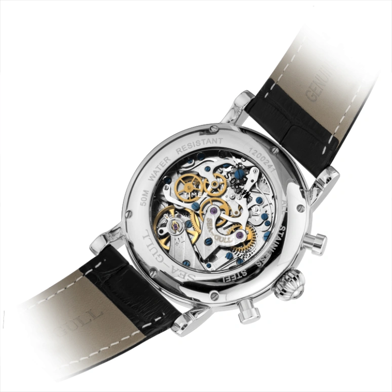 Sea-Gull,Museum 40mm,40mm,Stainless Steel,Silver White,Automatic,Chronograph,Rattrapante,M190S