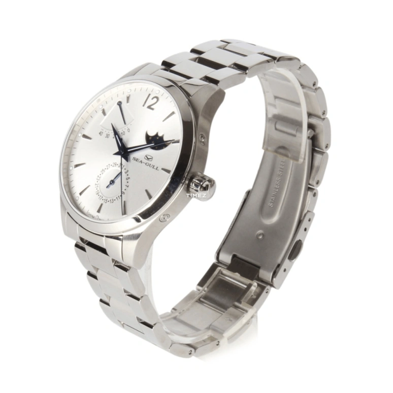 Sea-Gull,Multifunction 41mm,41mm,Stainless Steel,White,Automatic,Moonphase,Day,Power Reserve Indicator,816,816.423