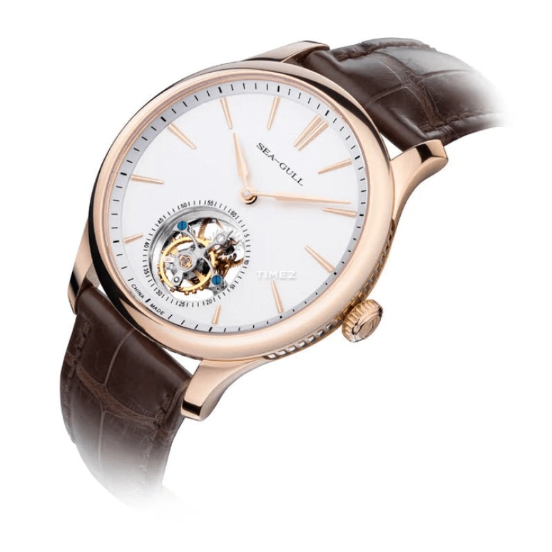 Sea-Gull,Tourbillon 41mm,41mm,Stainless Steel,White,Handwound,Tourbillon,Sapphire,518,518.930