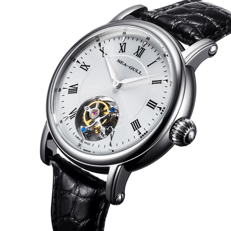 Sea-Gull,Tourbillon 41mm,41mm,Stainless Steel,White,Automatic,Tourbillon,Sapphire,818,818.11.6018