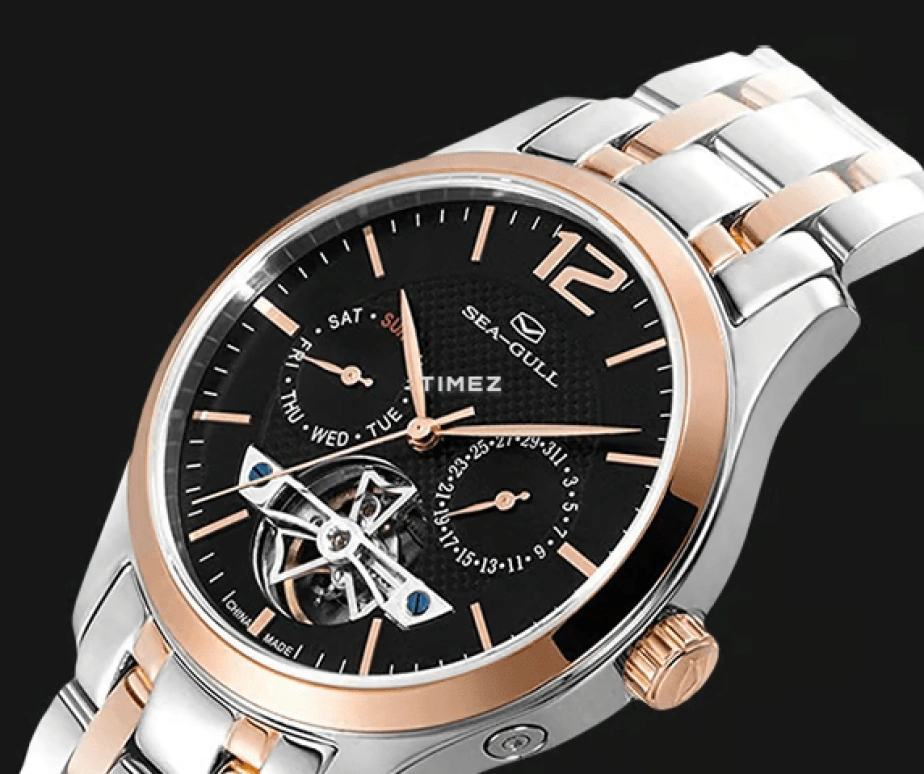 Sea-Gull,Multifunction 39mm,39mm,Stainless Steel,Black,Automatic,Date,Day,217,217.427 BLACK