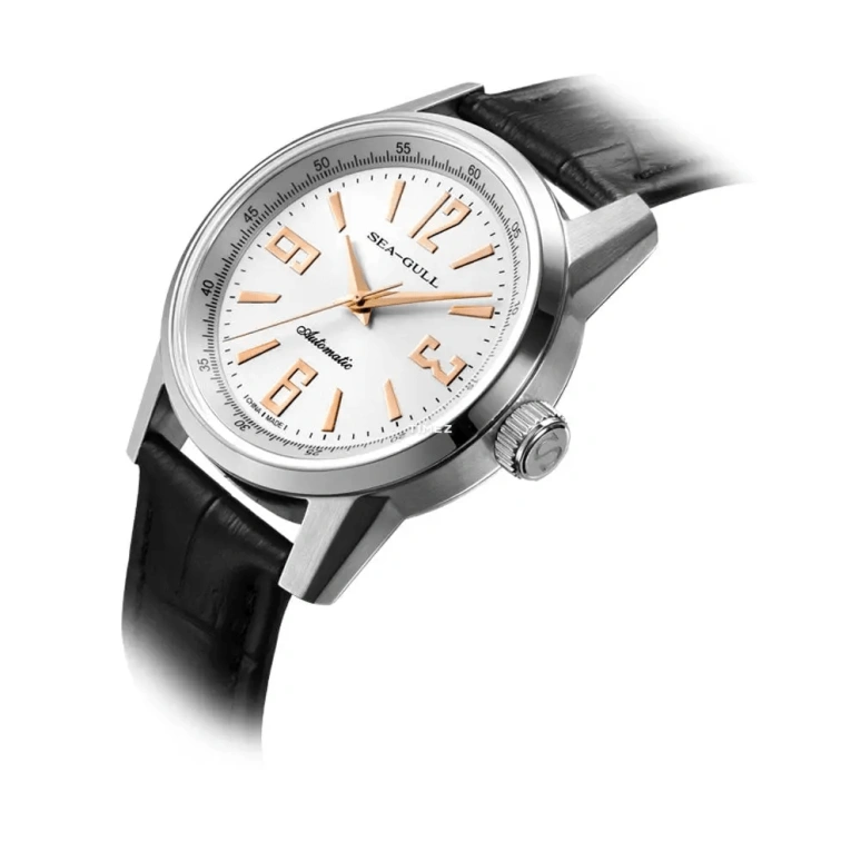 Sea-Gull,Basic 40mm,40mm,Stainless Steel,White,Automatic,Glass,Round,D819,D819.437