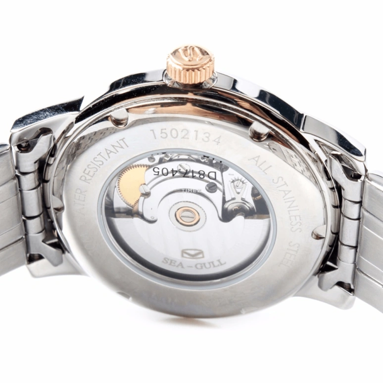 Sea-Gull,Basic 40mm,40mm,Stainless Steel,Black,Automatic,Day,Glass,D817,D817.405