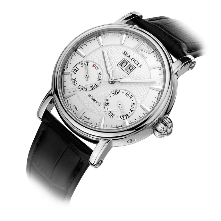 Sea-Gull,Multifunction 42mm,42mm,Stainless Steel,Silver,Grey,Automatic,Month,Date,Day,819,819.315