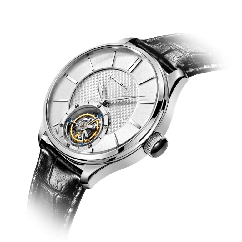 Sea-Gull,Tourbillon 41mm,41mm,Stainless Steel,White,Handwound,Tourbillon,Sapphire,Crystal Glass,818,818.860