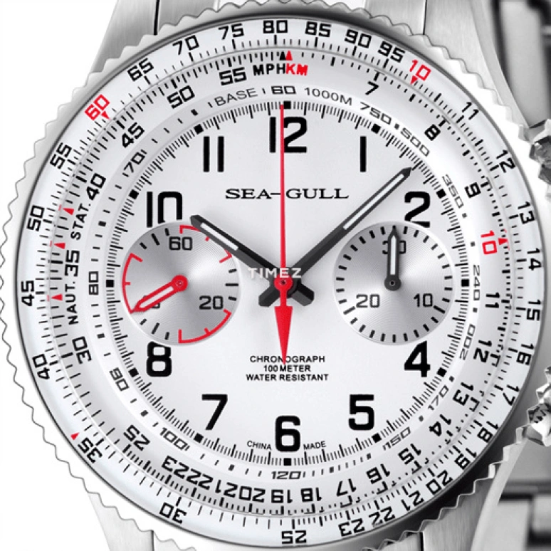 Sea-Gull,Multifunction 42mm,42mm,Titanium,White,Automatic,Chronograph,Rattrapante,413,413.361 WHITE