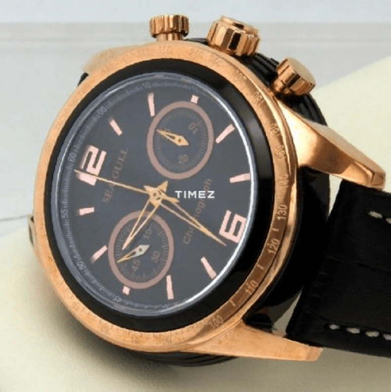 Sea-Gull,Multifunction 43mm,43mm,Stainless Steel,Black,Automatic,Chronograph,Rattrapante,219,219.311