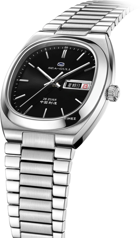 Sea-Gull,Extraordinary Series 34mm,34mm,Stainless Steel,Black,Automatic,Date,42hours,826,826.22.1051L