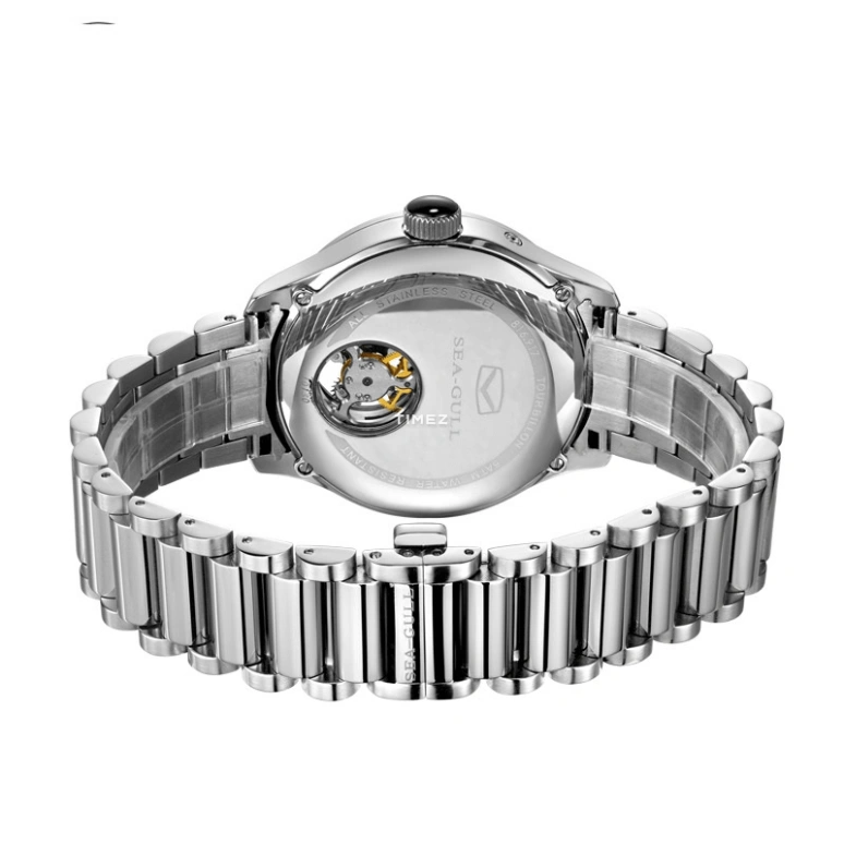 Sea-Gull,Tourbillon 40mm,40mm,Stainless Steel,Silver,Handwound,Moonphase,Day,Power Reserve Indicator,Tourbillon,Sapphire,Round,816,816.917