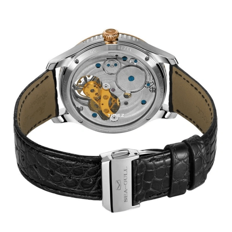 Sea-Gull,Tourbillon 43mm,43mm,Stainless Steel,Rose Gold,White,Yellow,Handwound,Tourbillon,Sapphire,218,218.98.8808G