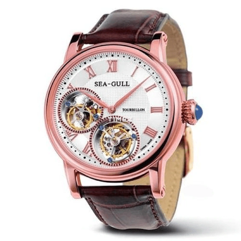 Sea-Gull,Collector 0mm,0mm,Rose Gold,Gold,Handwound,Tourbillon,Sapphire,Crystal Glass,ST8080GA