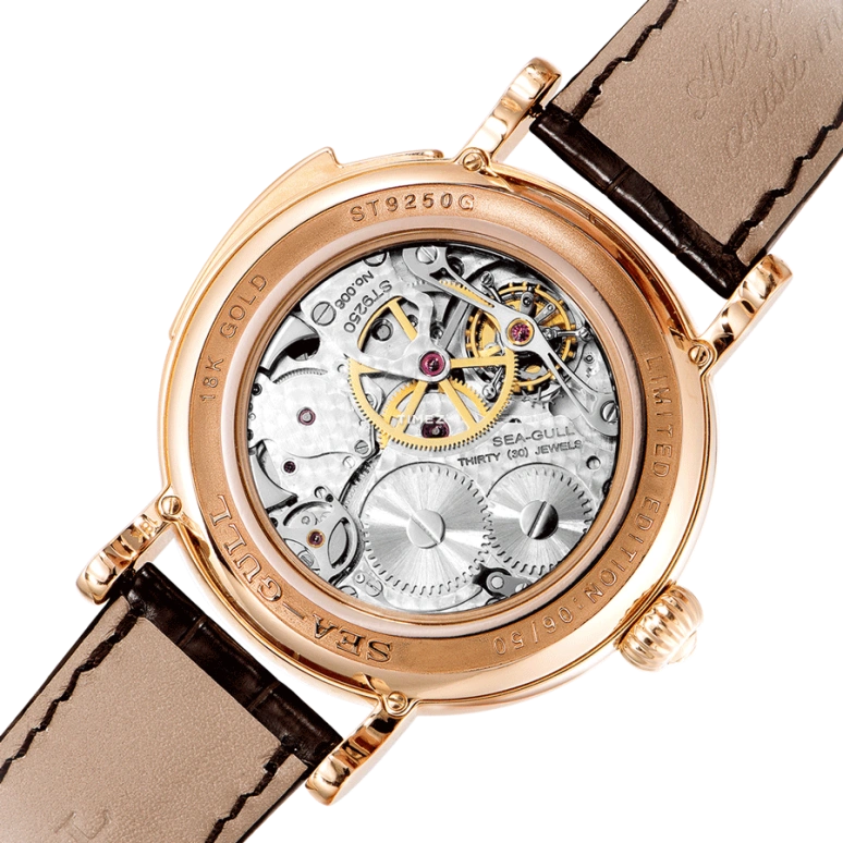 Sea-Gull,Collector 44mm,44mm,Rose Gold,White,Automatic,Moonphase,Perpetual Calendar,Date,Day,Sapphire,Crystal Glass,Round,ST9250G