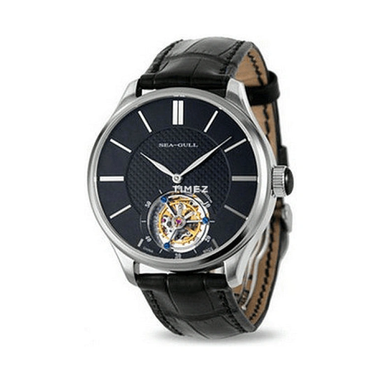 Sea-Gull,Tourbillon 41mm,41mm,Stainless Steel,Black,Handwound,Tourbillon,Sapphire,Crystal Glass,818,818.860 BLACK