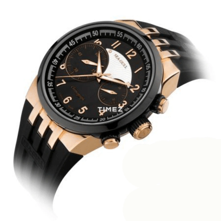 Sea-Gull,Tourbillon 43mm,43mm,Stainless Steel,Black,Automatic,Chronograph,Rattrapante,215,215.324