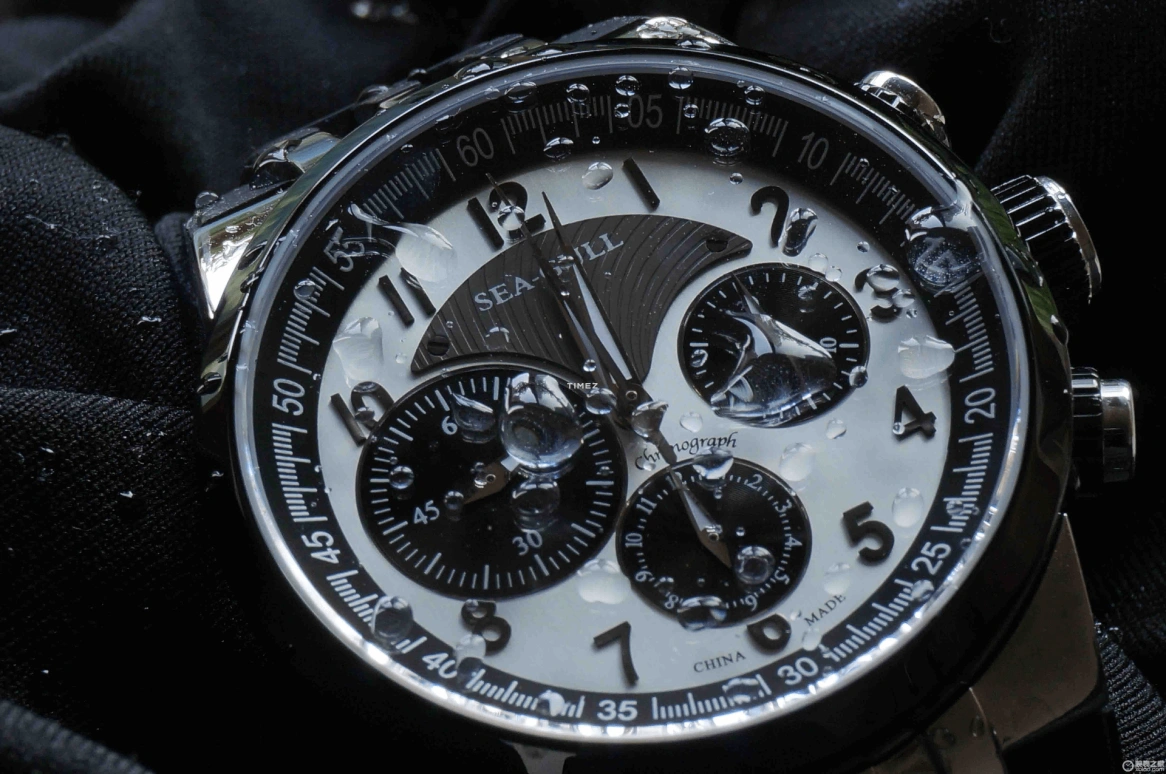 Sea-Gull,Multifunction 43mm,43mm,Stainless Steel,White,Handwound,Chronograph,Sapphire,Crystal Glass,215,215.325 SILVERY