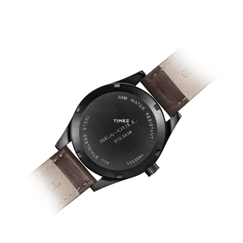 Sea-Gull,Slim 40mm,40mm,Stainless Steel,Black,Automatic,Day,Sapphire,819,819.583H