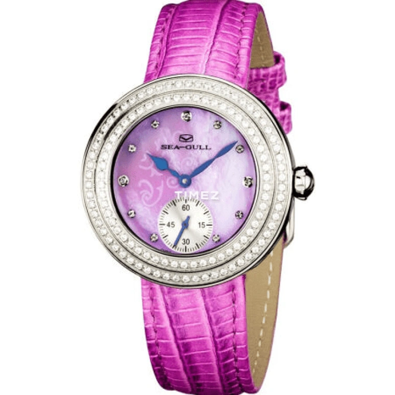 Sea-Gull,Couples 36.50mm,36.50mm,Stainless Steel,Red,Purple Red,Automatic,Sapphire,Round,719,719.750L PINK
