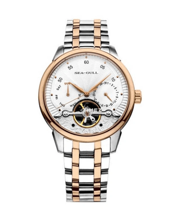 Sea-Gull,Multifunction 41mm,41mm,Stainless Steel,White,Automatic,Date,Day,Tourbillon,217,217.414