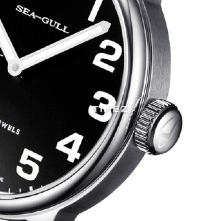 Sea-Gull,Couples 44mm,44mm,Stainless Steel,Black,Handwound,Sapphire,Crystal Glass,Round,M222S BLACK
