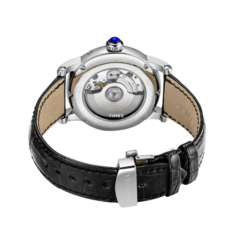 Sea-Gull,Museum 43mm,43mm,Stainless Steel,White,Handwound,Date,Day,Tourbillon,Flyback,Sapphire,Crystal Glass,Round,ST8004ZS