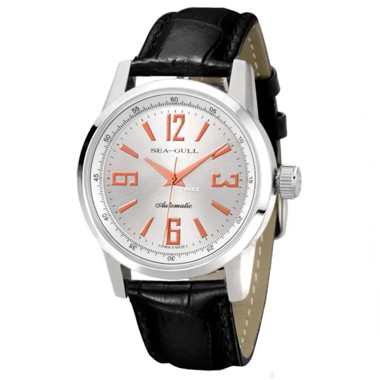 Sea-Gull,Basic 40mm,40mm,Stainless Steel,White,Automatic,Glass,Round,D819,D819.437