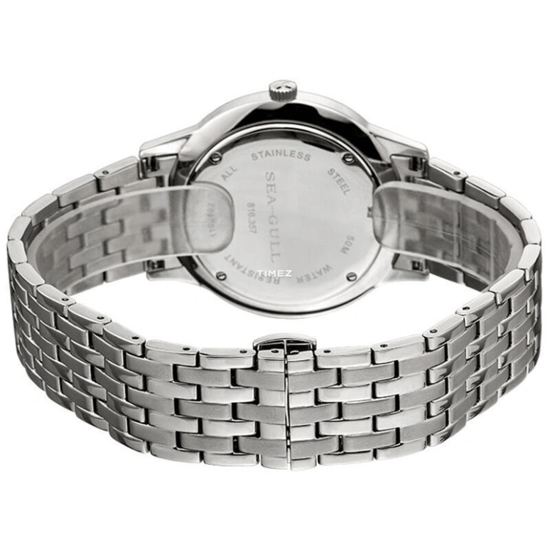 Sea-Gull,Slim 39mm,39mm,Stainless Steel,Silver White,Automatic,Day,Sapphire,816,816.357 WHITE