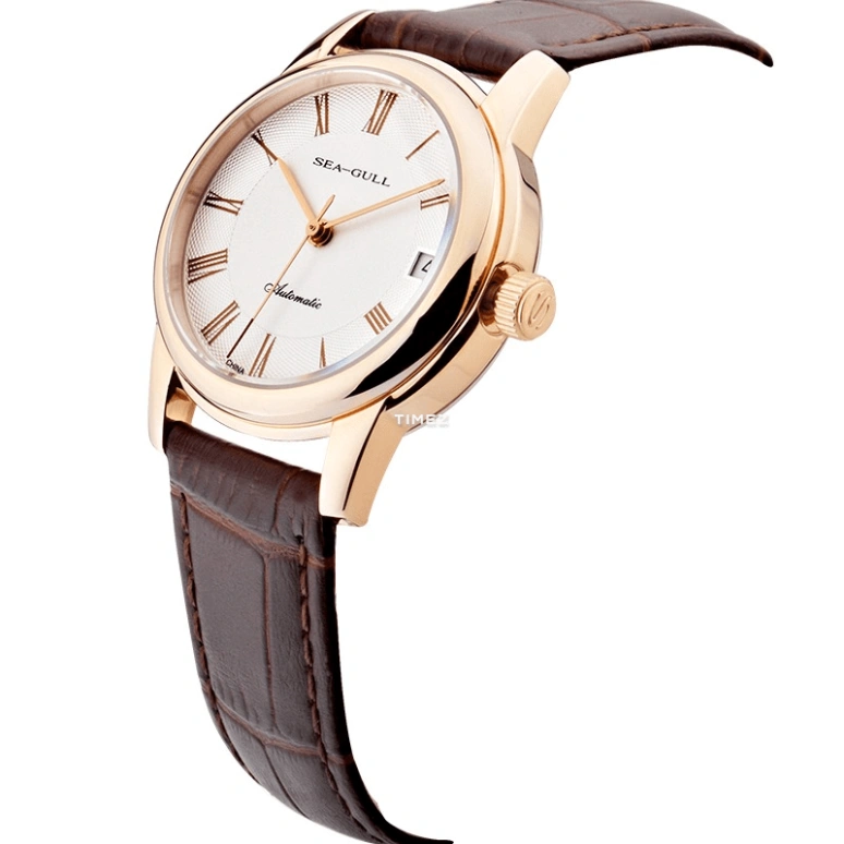 Sea-Gull,Couples 34mm,34mm,Stainless Steel,Rose Gold,White,Automatic,Day,Sapphire,D519,D519.405/L WHITE