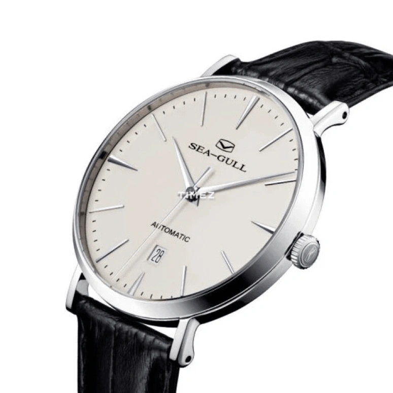 Sea-Gull,Basic 40mm,40mm,Stainless Steel,White,Automatic,Day,Sapphire,Crystal Glass,819,819.12.1002