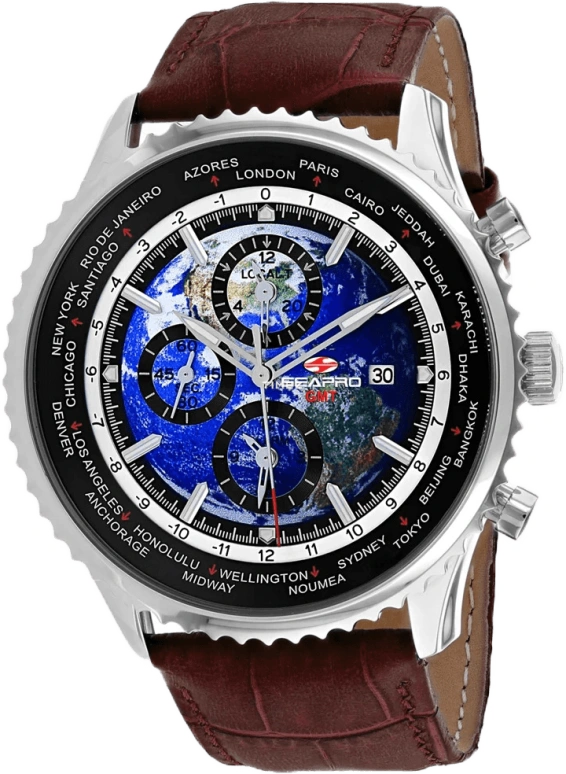 Seapro,Men 47mm,47mm,Stainless Steel,Multi-Color,Blue,Quartz,Chronograph,Day,GMT,World Time,Hardlex,Round,SP7131