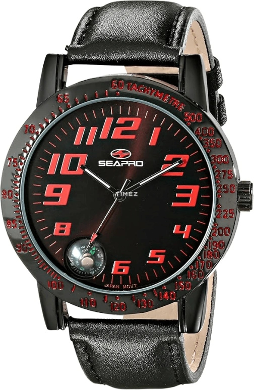 Seapro,Men 46mm,46mm,Stainless Steel,Black,Quartz,Hardlex,Round,SP5114