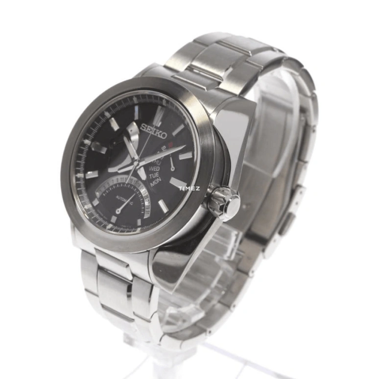 Seiko,Mechanical 46mm,46mm,Stainless Steel,Black,Automatic,Date,Day,Power Reserve Indicator,Retrograde,45hours,In-house Caliber,SAEC001