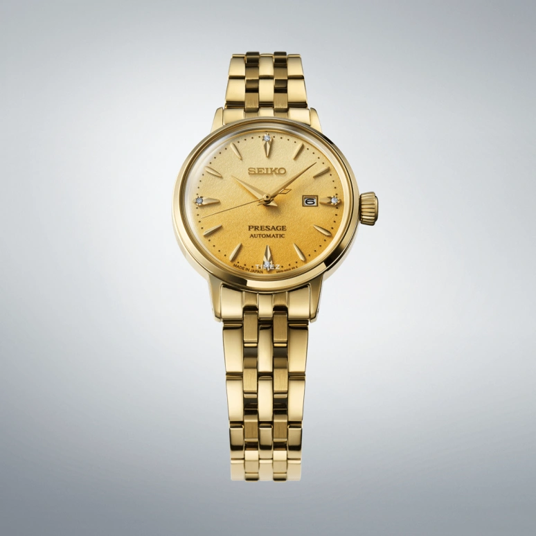 Seiko,Presage 30.30mm,30.30mm,Stainless Steel,Gold,Gradient,Automatic,Day,Anti-magnetic,SRRW006