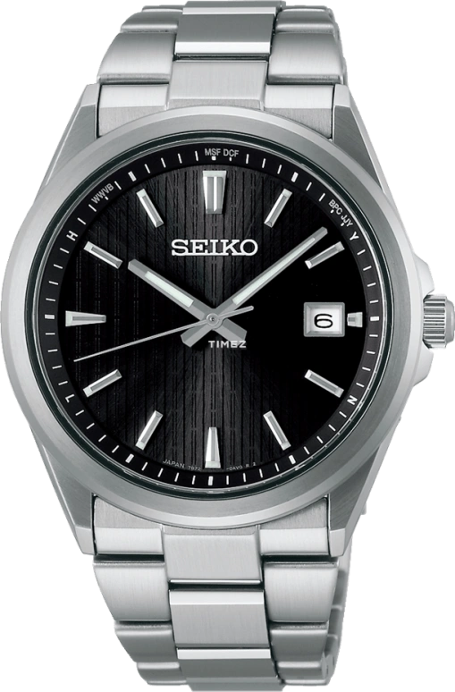 Seiko,Solar 39.80mm,39.80mm,Stainless Steel,Black,Quartz,Day,Anti-magnetic,SBTM351
