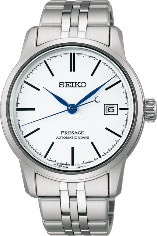 Seiko,Presage 40.20mm,40.20mm,Stainless Steel,White,Automatic,Day,72hours,SARX105