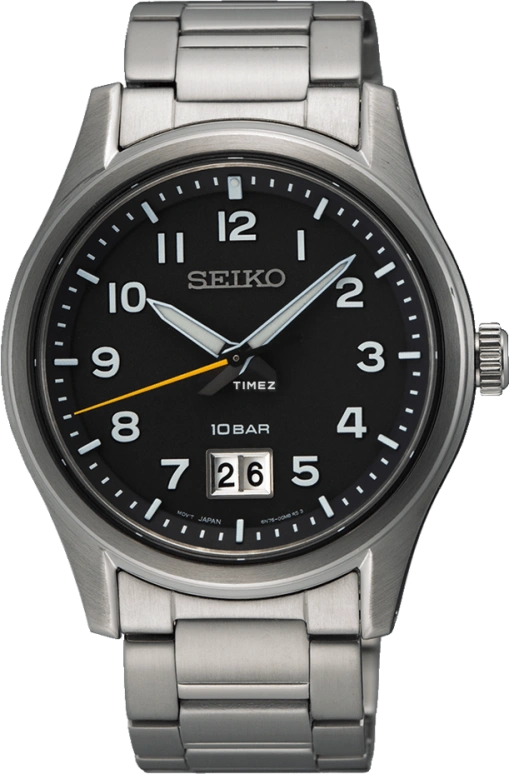 Seiko,men 39.50mm,39.50mm,Stainless Steel,Black,Quartz,Big Date,Anti-magnetic,SUR569