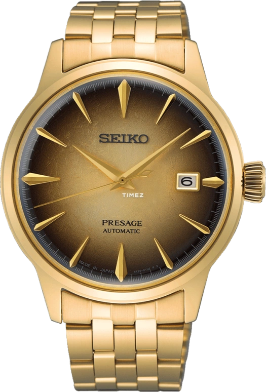 Seiko,Presage 40.50mm,40.50mm,Stainless Steel,Black,Yellow,Automatic,Day,41hours,SRPK48J1