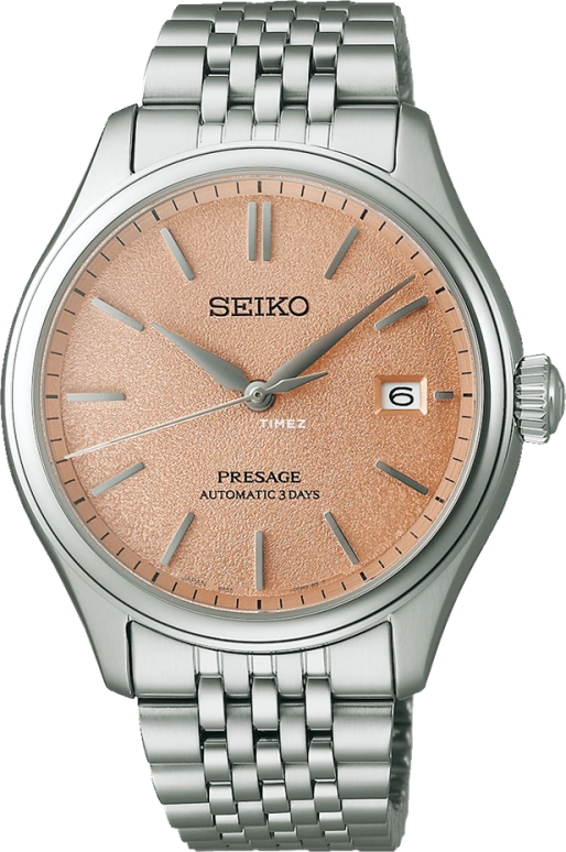Seiko,Presage 40.20mm,40.20mm,Stainless Steel,Salmon,Automatic,Day,Anti-magnetic,SARX125
