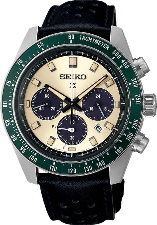 Seiko,Prospex 41.40mm,41.40mm,Stainless Steel,Beige,Black,Quartz,Chronograph,Day,Power Reserve Indicator,Anti-magnetic,In-house Caliber,Sapphire,SBDL115
