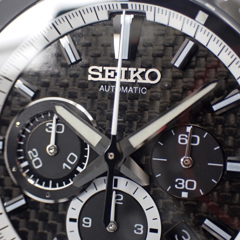 Seiko,Mechanical 46mm,46mm,Stainless Steel,Black,Automatic,Chronograph,Day,SAEK005