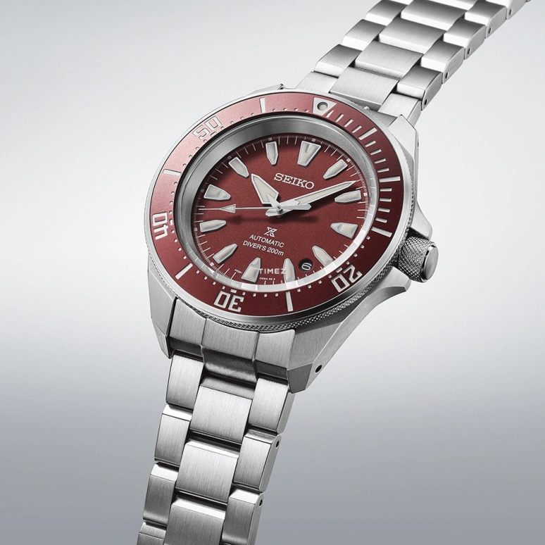Seiko,Prospex 41.70mm,41.70mm,Stainless Steel,Wine Red,Automatic,Day,Anti-magnetic,SBDY129
