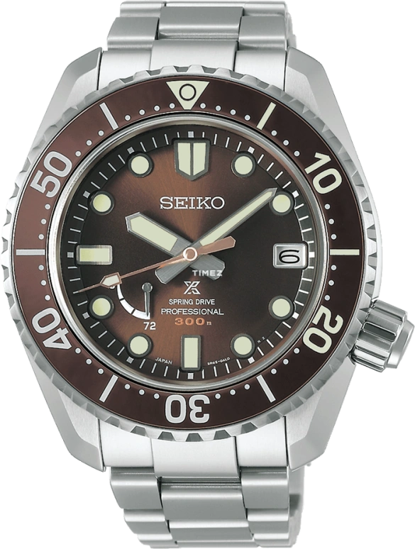 Seiko,Prospex 44.80mm,44.80mm,Cermet,Brown,Spring Drive,Day,Power Reserve Indicator,SNR041J1